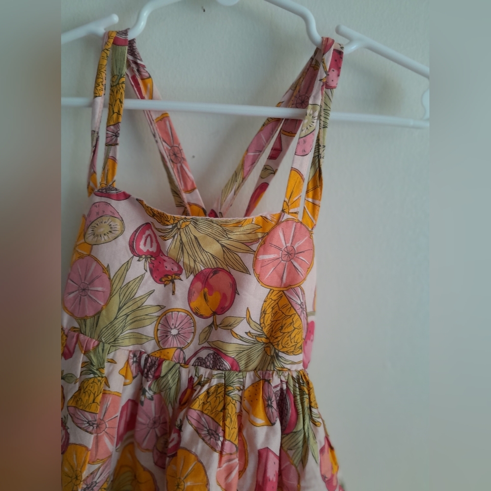Colorful Fruit Print Strappy Sundress Size 4 - Picture 4 of 11